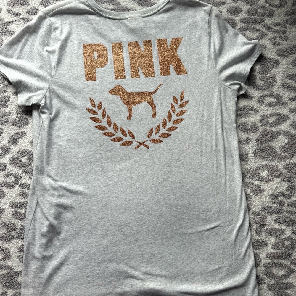 PINK Victoria's Secret Silver Dog Tee